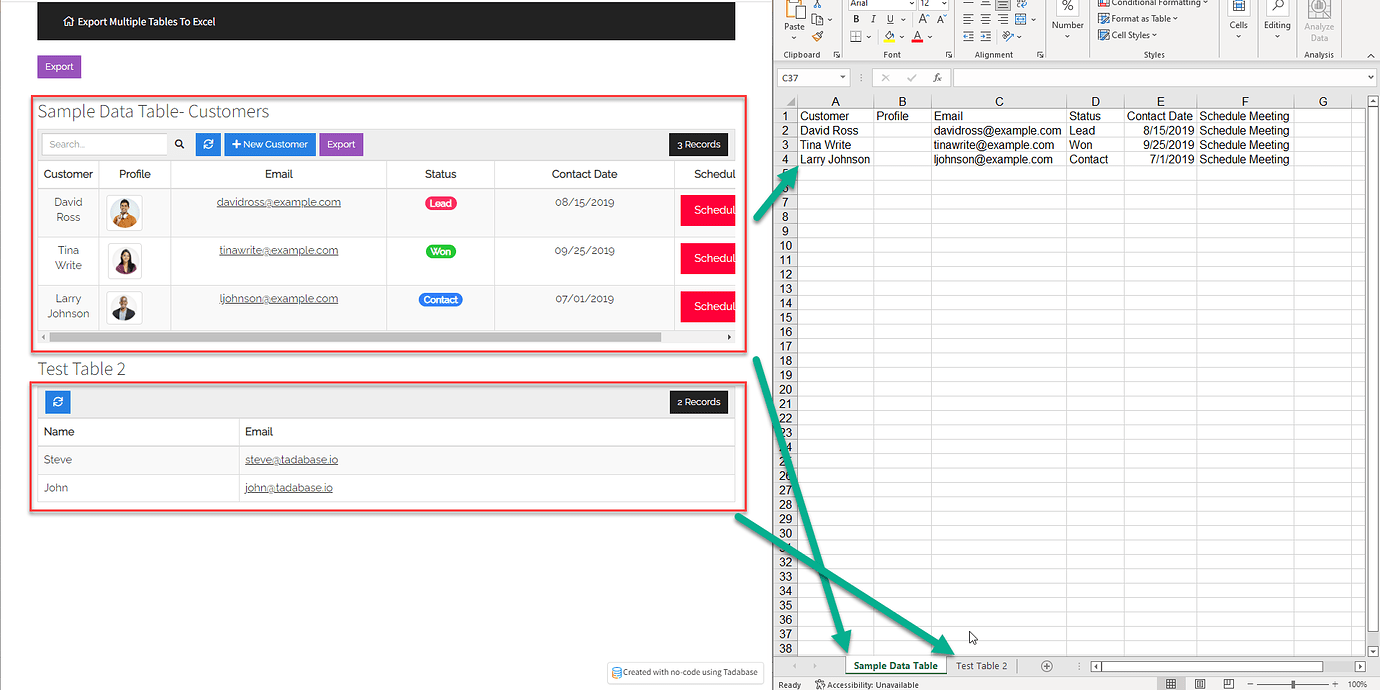 Export Single File - Multiple Tables - App Development - Tadabase Community