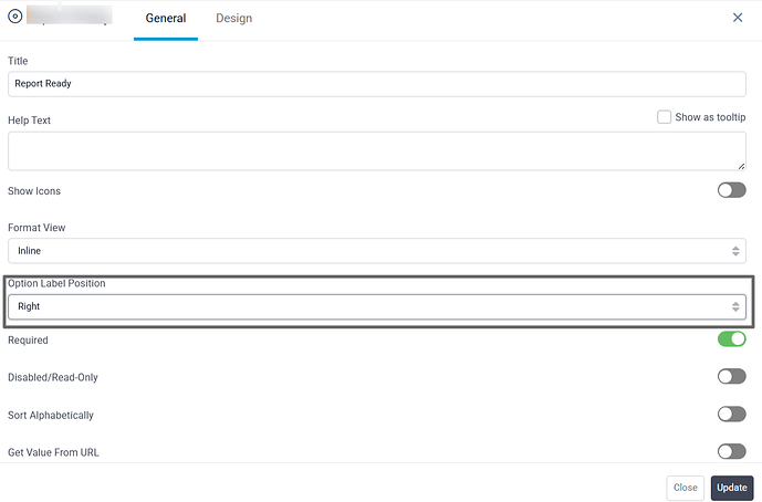 Radio Button options