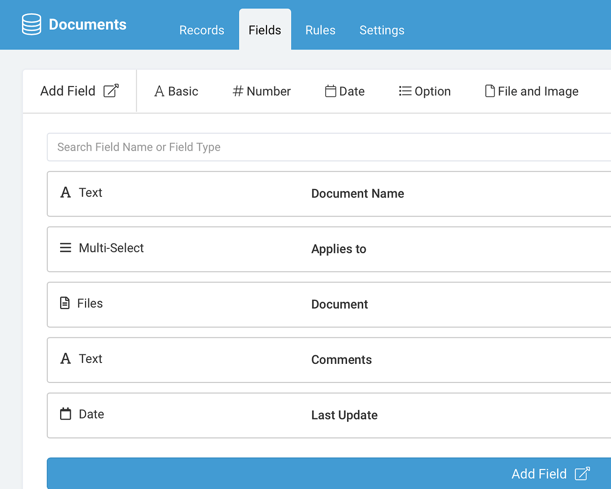 Adding a table of selectable documents - App Development - Tadabase ...