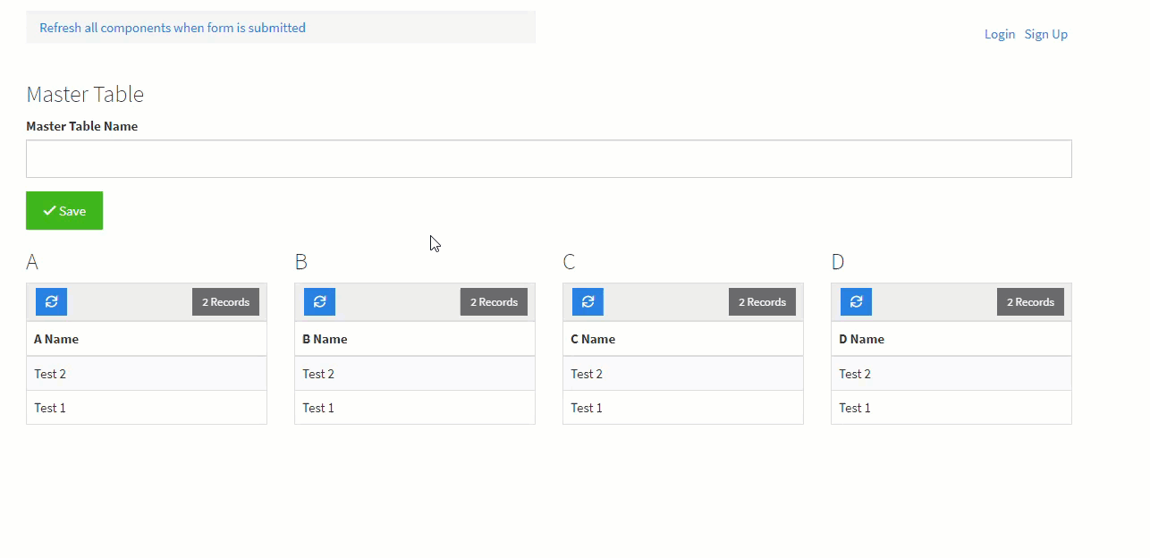 Refresh all components when form is submitted