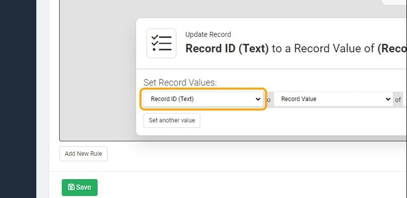 Select your Record ID (Text) Field