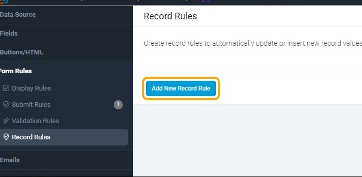 Click on Add New Record Rule