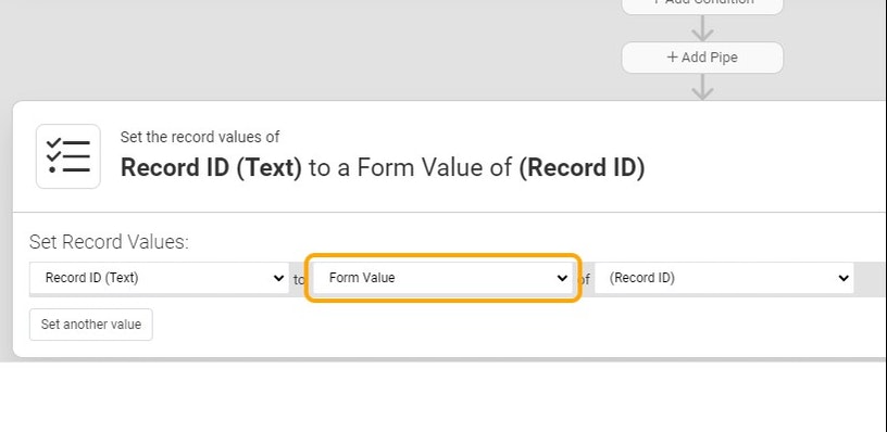 Select 'Form Value'